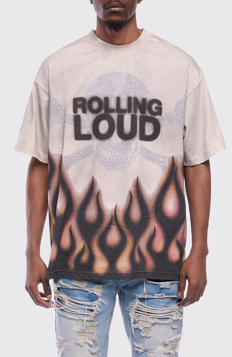 Rolling Loud Inferno Cotton Graphic T-Shirt, Main, color, Washed White