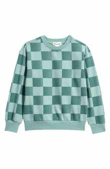 Kids' Plaid Checkerboard Stretch Cotton Sweatshirt