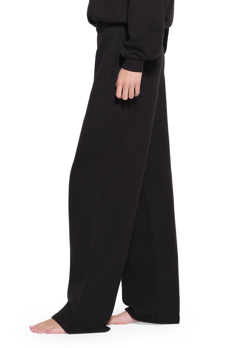 Cotton Blend Fleece Classic Straight Leg Pants, Alternate, color, ONYX