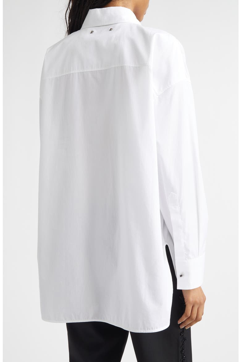 Pintuck Bib Oversize Button-Up Shirt, Alternate, color, WHITE