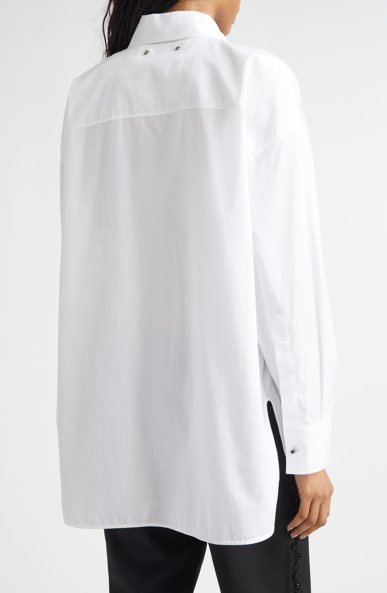 Golden Goose Pintuck Bib Oversize Button-Up Shirt, Alternate, color, White