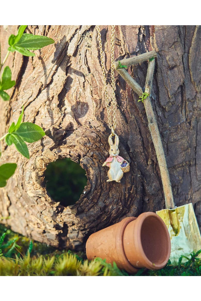x Peter Rabbit Cotton-tail Necklace, Alternate, color, Gold