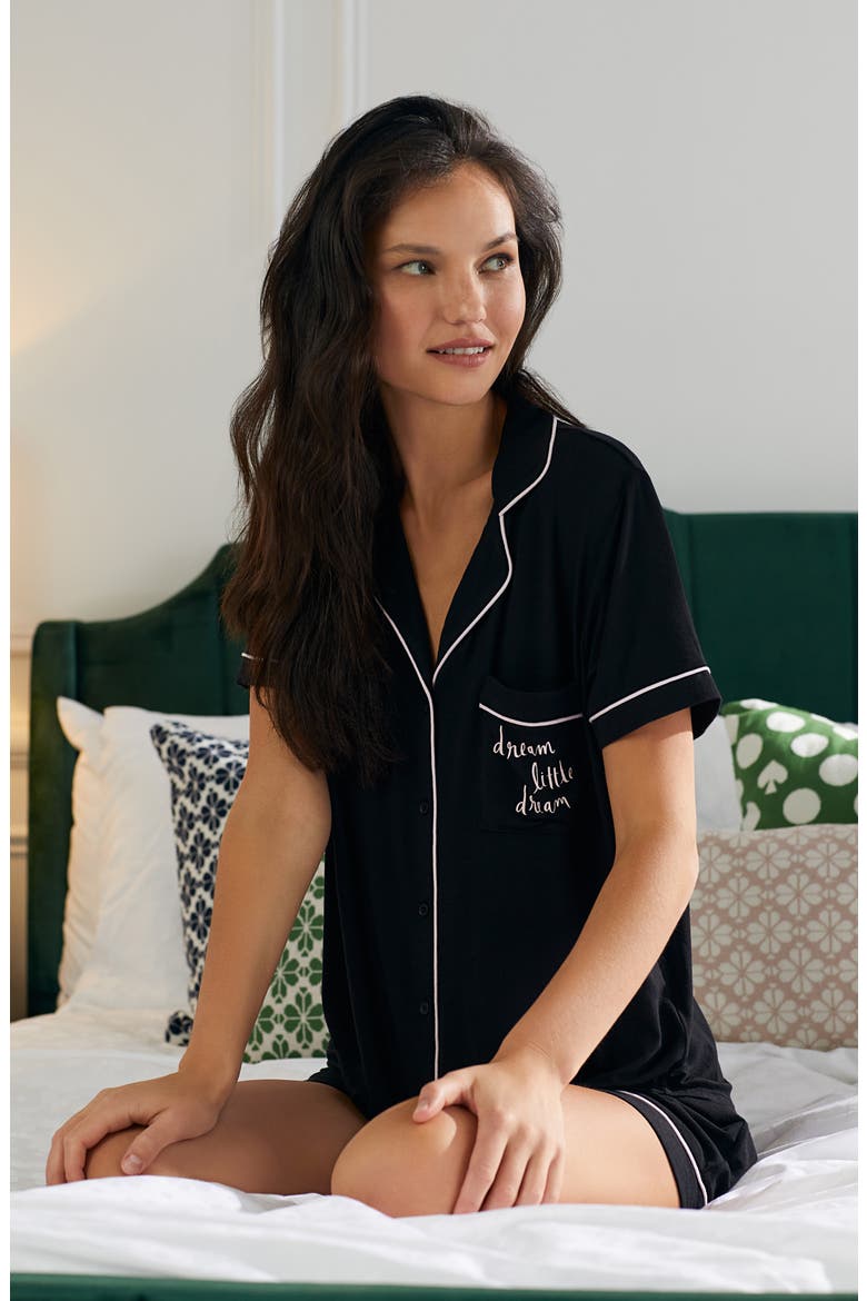 short pajamas, Alternate, color, BLACK