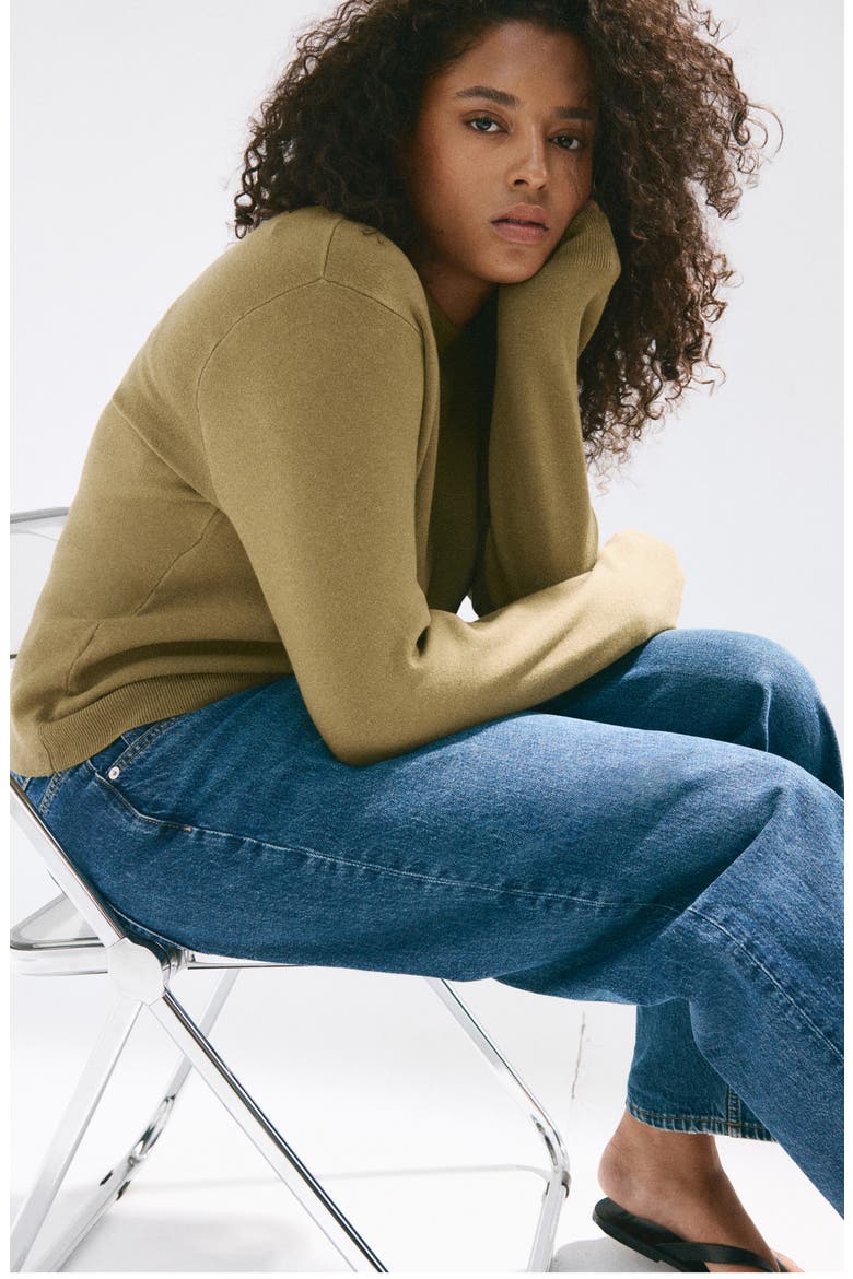 Boat Neck Sweater, Alternate, color, KHAKI GREEN