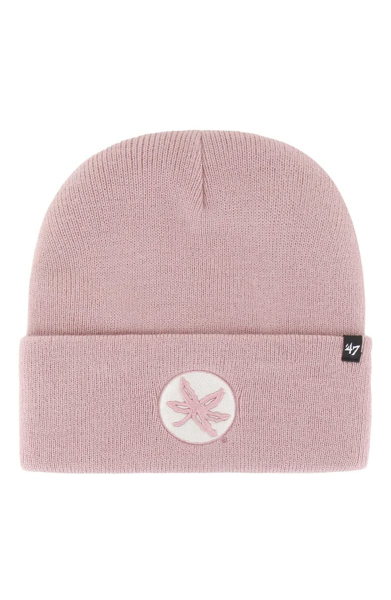 '47 Women's '47 Pink Ohio State Buckeyes Haymaker Cuffed Knit Hat, Main, color, 