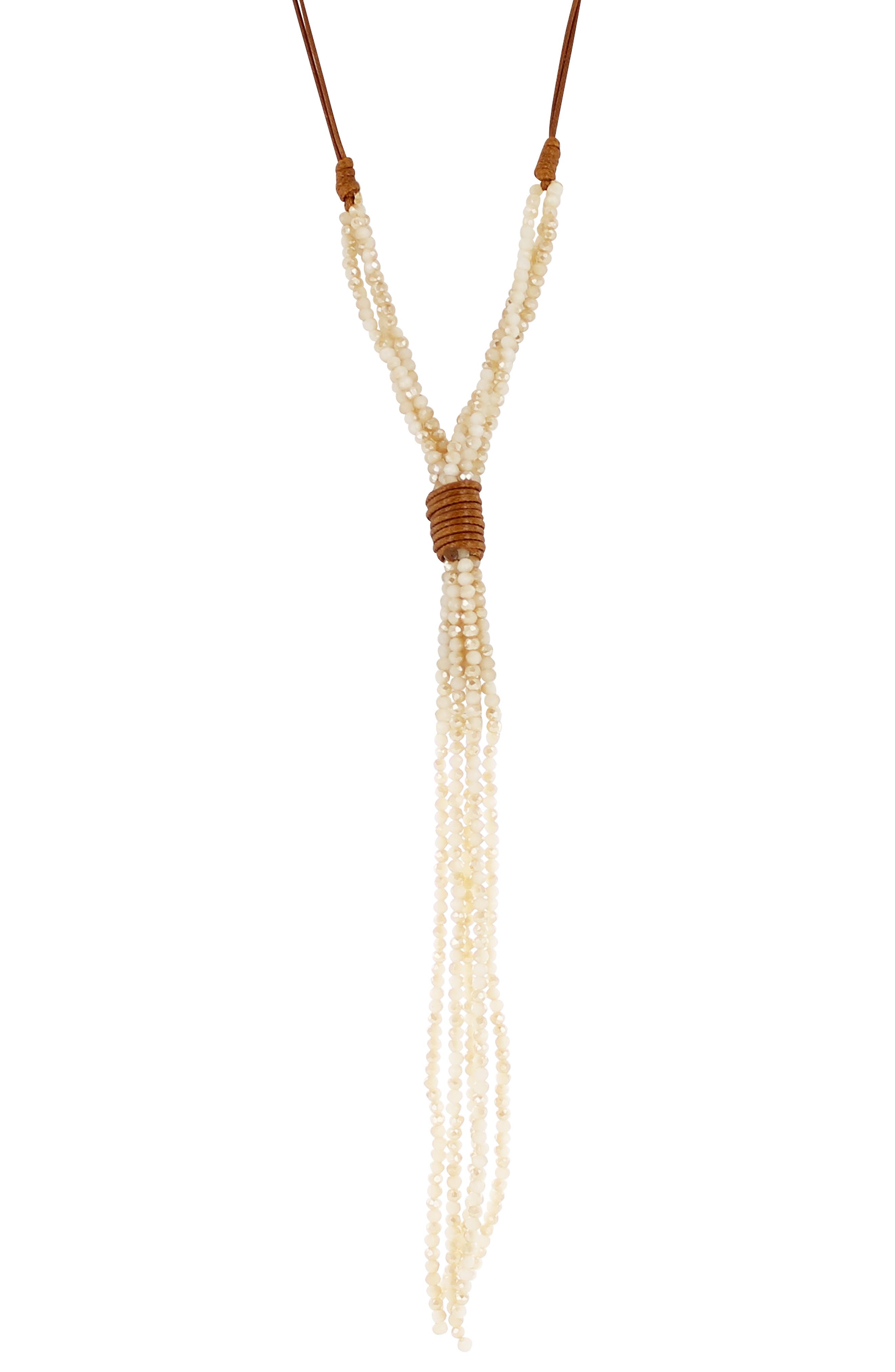 OLIVIA WELLES Beaded Tassel Y-Necklace