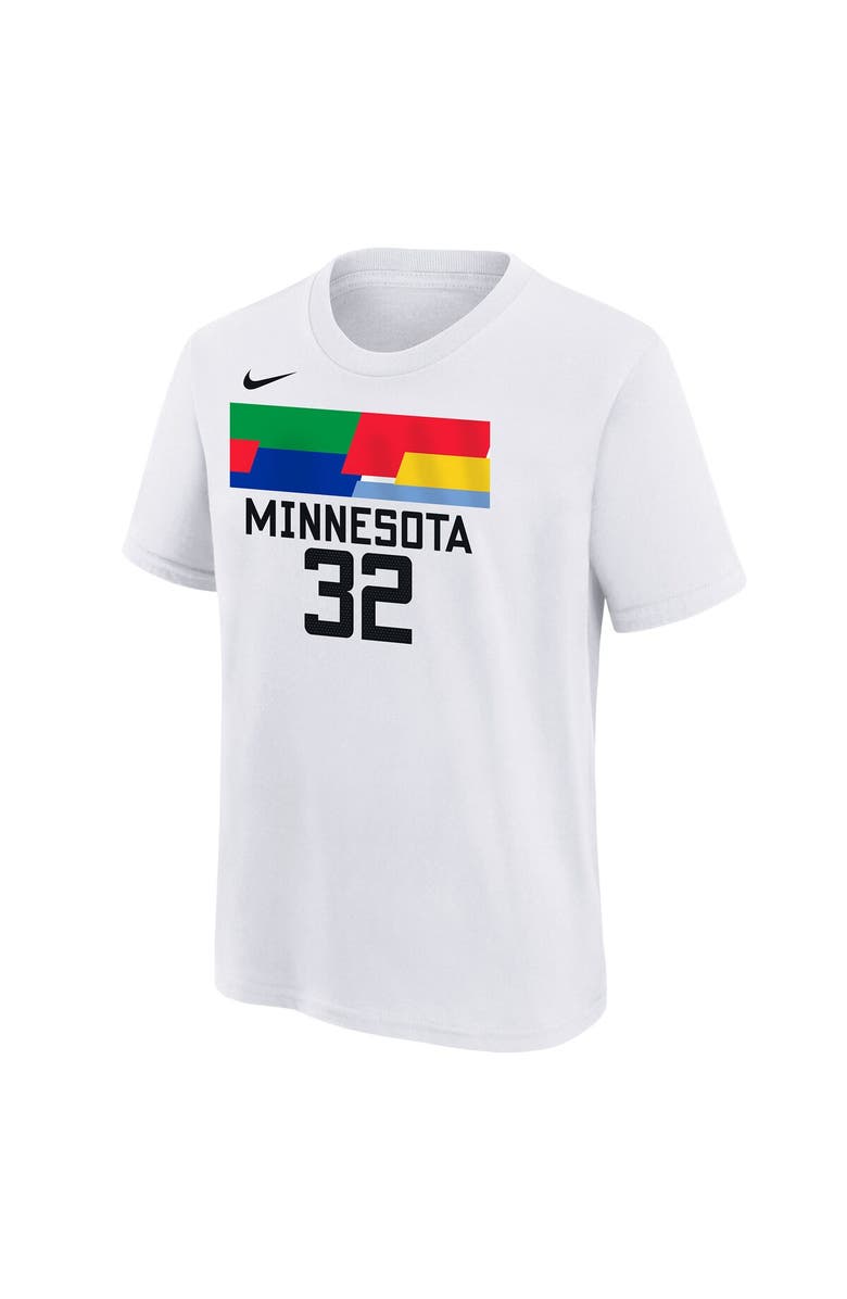 Nike Youth Nike Karl-Anthony Towns White Minnesota Timberwolves 2022/23 City Edition Name & Number T-Shirt, Alternate, color,