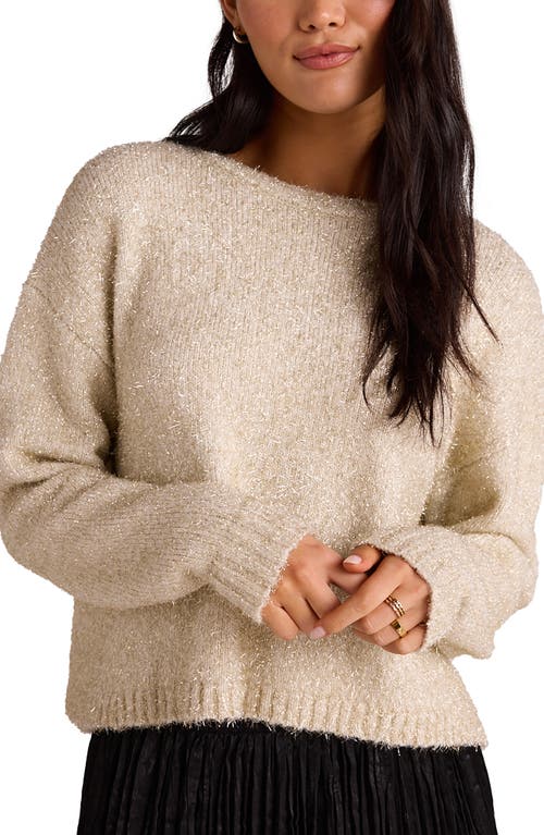 Bella Dahl Slouchy Sweater in Ivory Gold Shimmer 