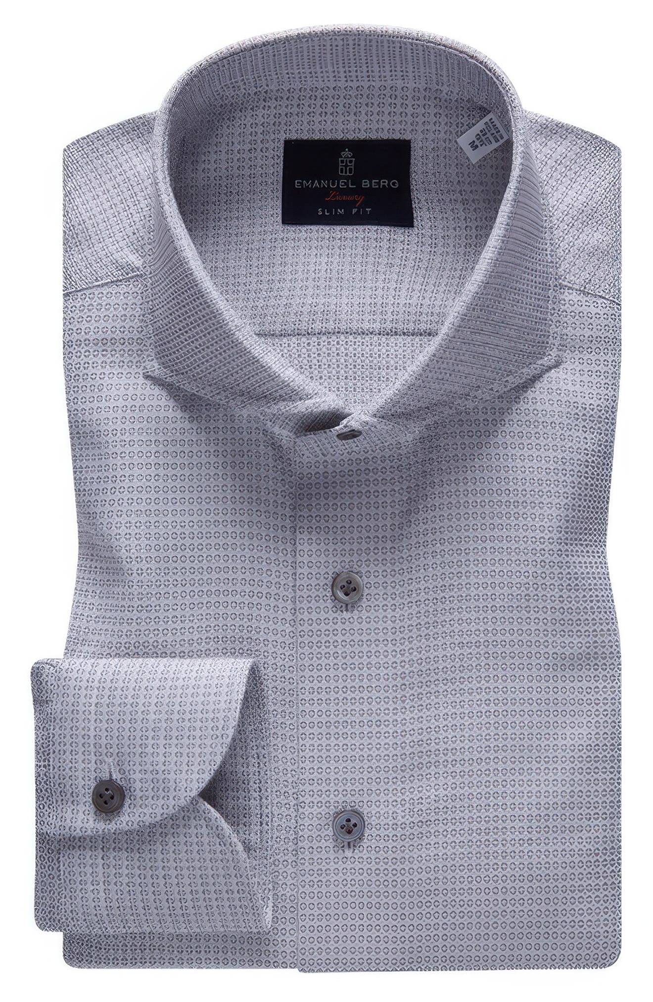 Emanuel Berg Slim Fit Extra Fine Dobby Dress Shirt