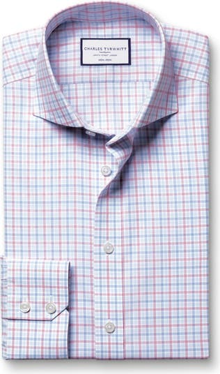 Check Non-Iron Twill Cutaway Slim Fit Shirt Single Cuff