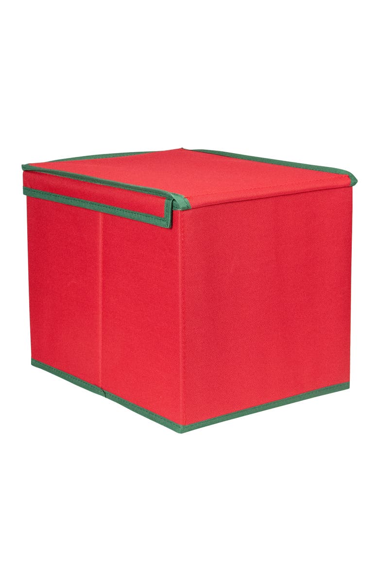 Northlight Christmas Ornament Storage Box with Removable Dividers - 13" - Red and Green, Alternate, color, Red