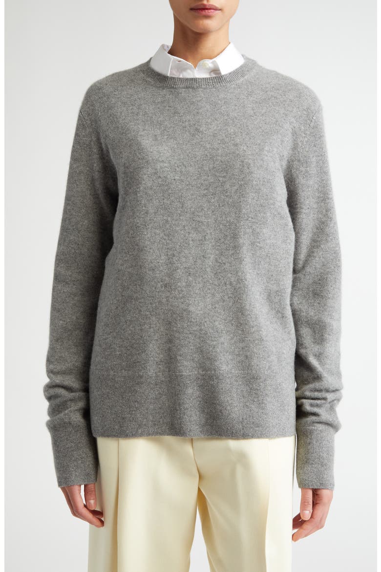 Cashmere Crewneck Sweater, Main, color, GREY MELANGE