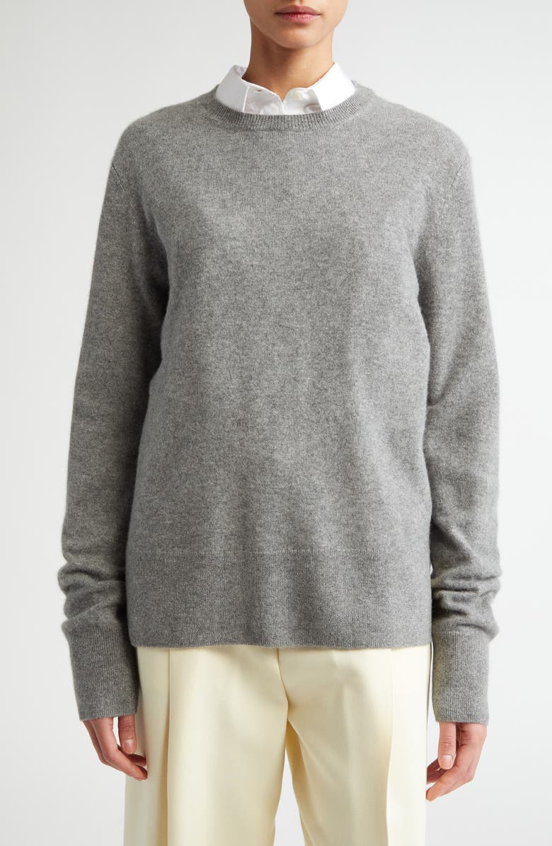 TOTEME Cashmere Crewneck Sweater, Main, color, Grey Melange