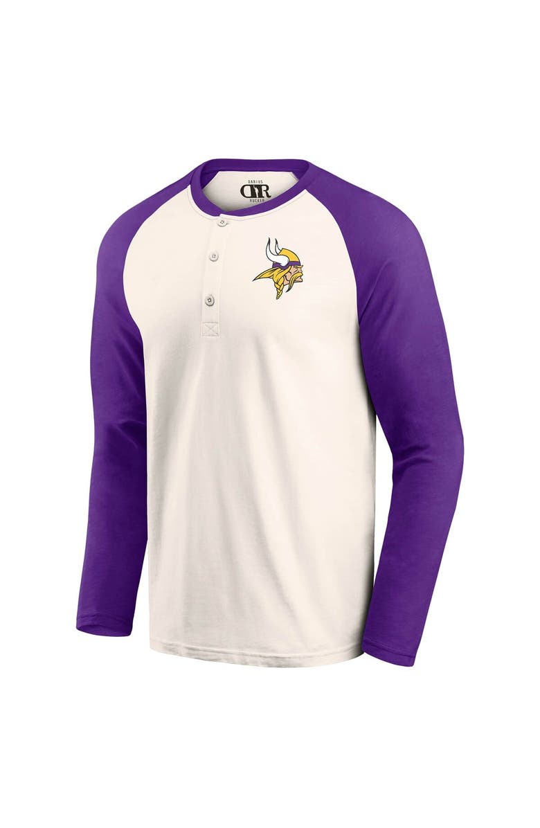 Darius Rucker Collection by Fanatics Men's Darius Rucker Collection by Fanatics Cream/Purple Minnesota Vikings Raglan Henley T-Shirt, Alternate, color, Cream