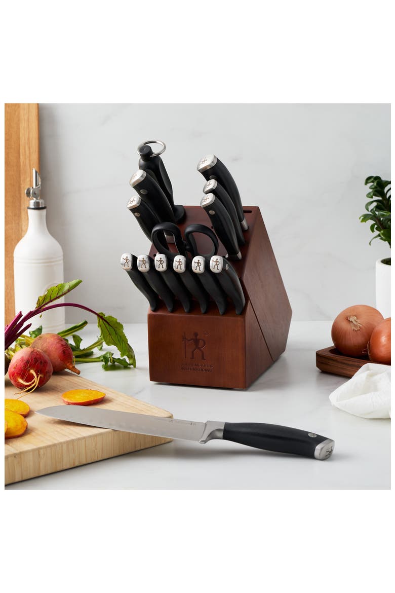 Forged Elite 15-Piece Knife Block Set, Alternate, color, BLACK