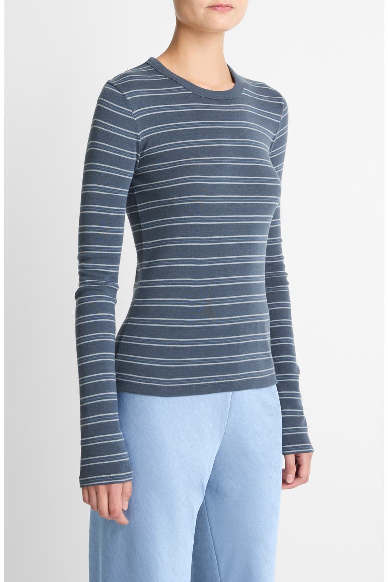 Stripe Long Sleeve T-Shirt, Alternate, color, AZURA COMBO