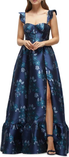 Baroque Rose Structured Bodice Gown