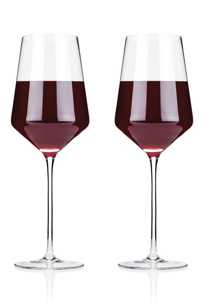 Raye Crystal Angled Bordeaux Glasses Set of 2, Alternate, color, CLEAR