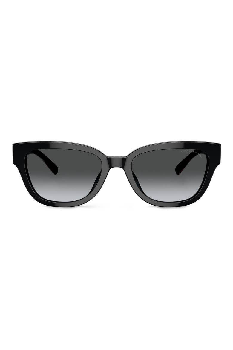 54mm Gradient Polarized Butterfly Sunglasses, Main, color, BLACK