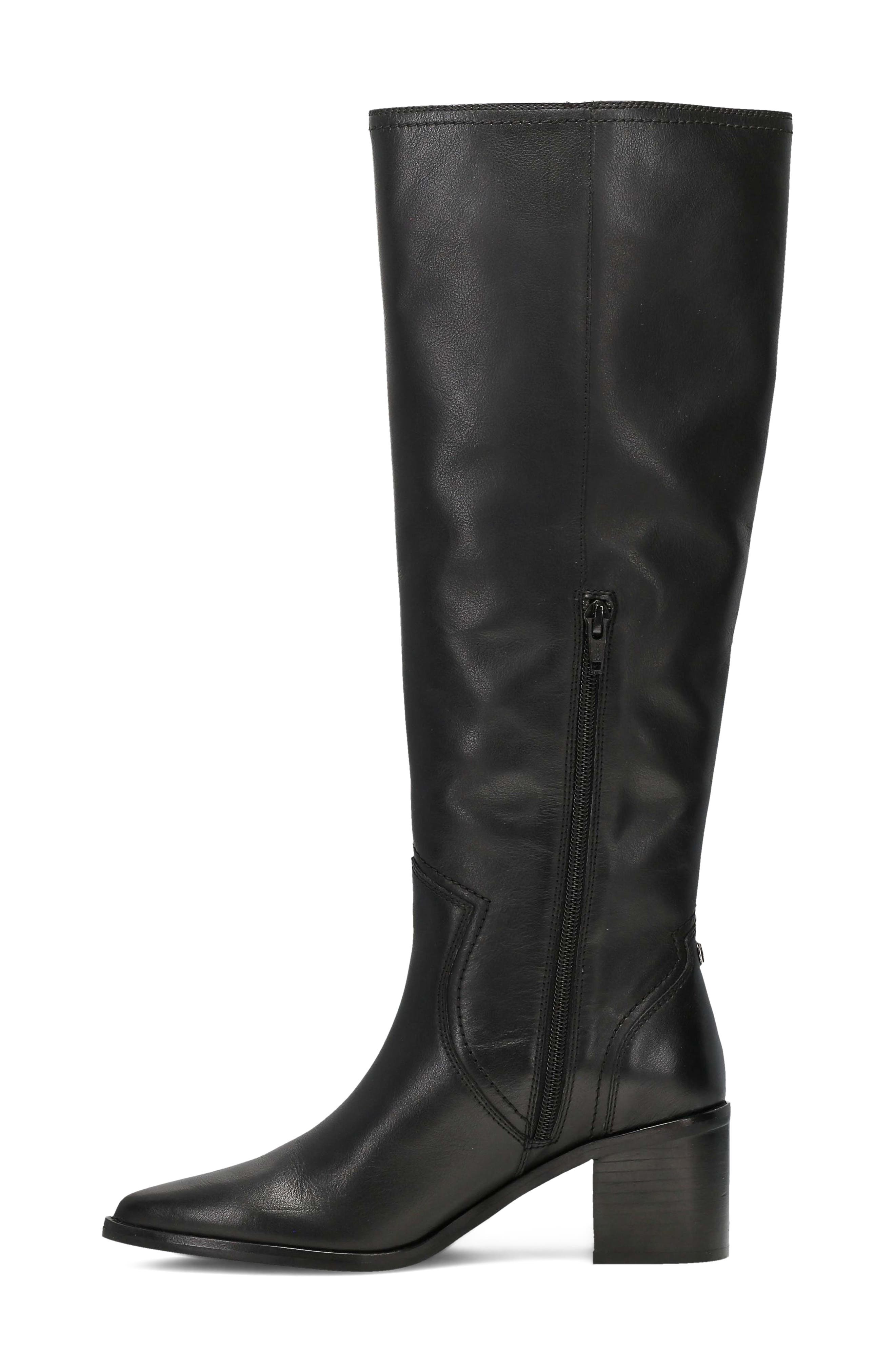 Sadie Leather Knee High Boot, Alternate, color, BLACK