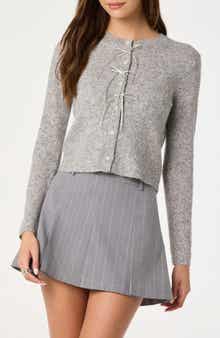 Satin Bow Knit Cardigan