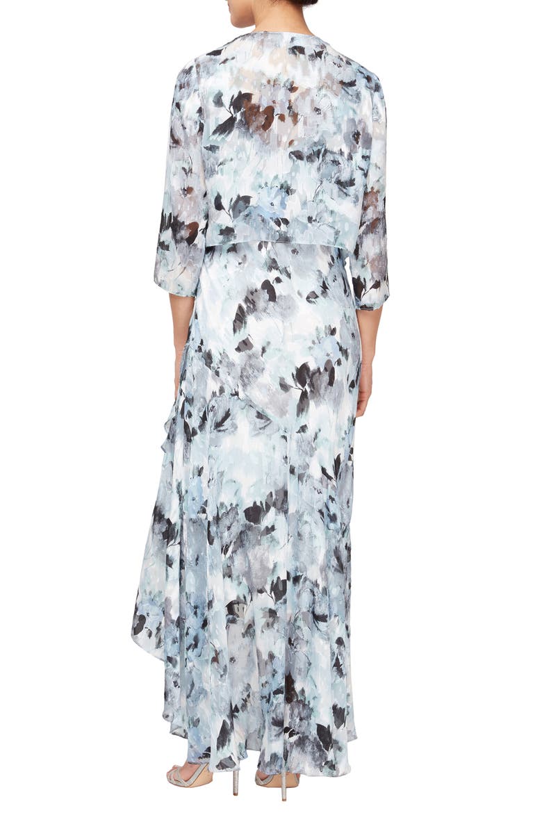 Alex Evenings Print Sleeveless Gown with Jacket, Alternate, color, 