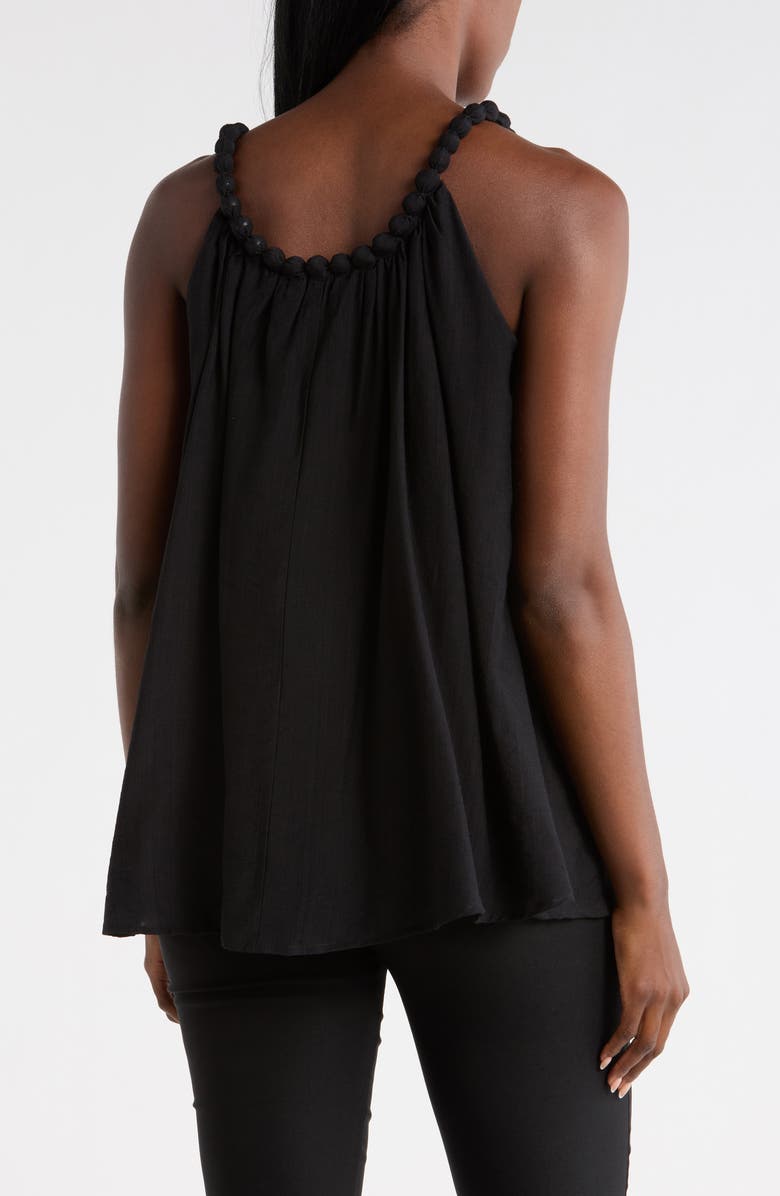 PATRIZIA LUCA Beaded Balloon Top, Alternate, color, Black