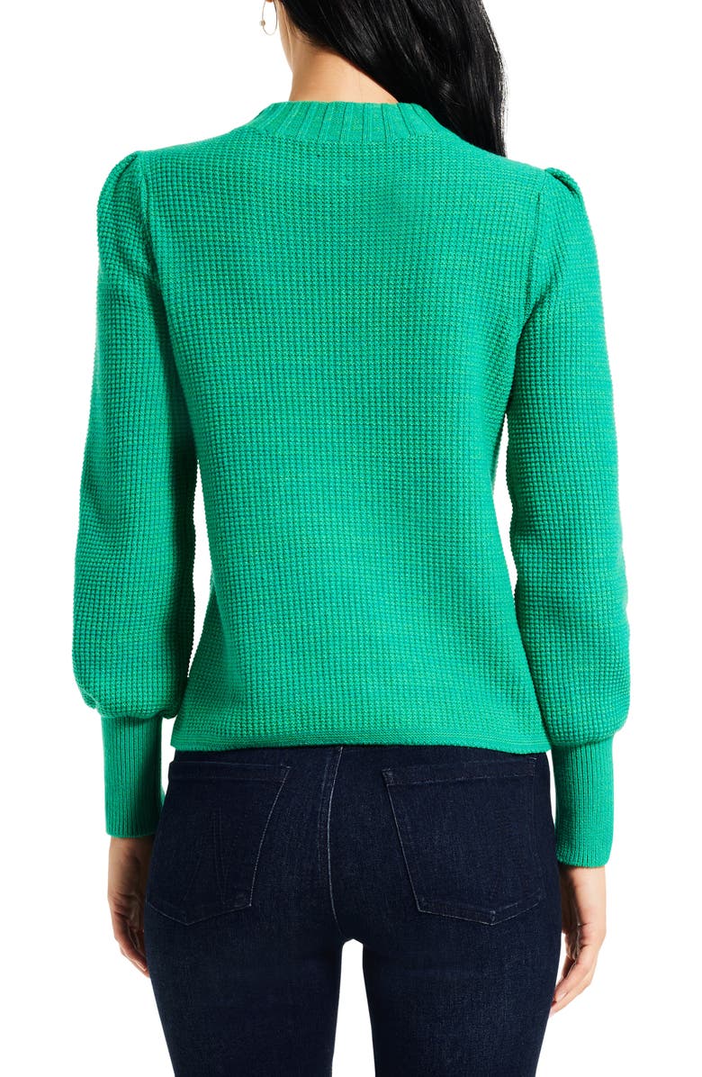 NIC+ZOE Puff Shoulder Waffle Stitch Sweater, Alternate, color,