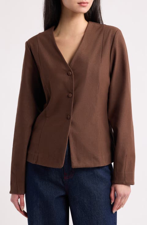 Ihkate Collarless Denim Jacket