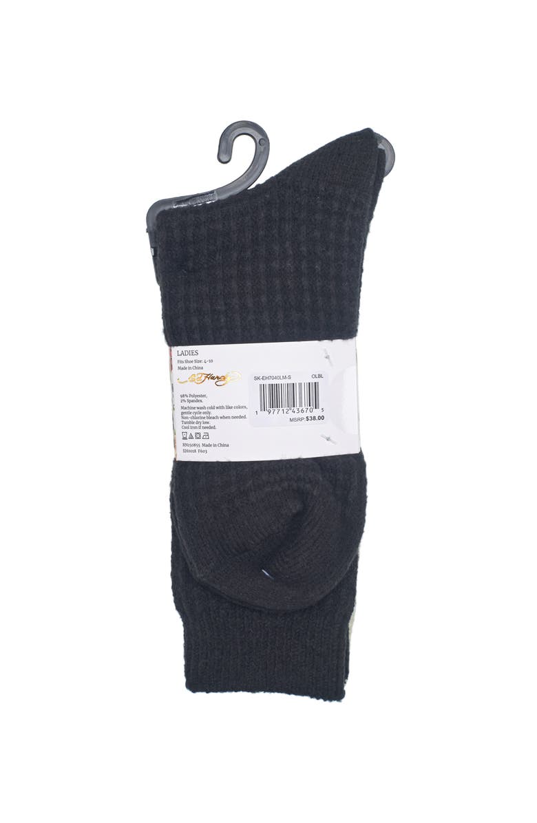 Ed Hardy Womens Leopard Slouchy Sock 2-Pack, Alternate, color, Olive Black