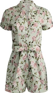 Alice + Olivia Lucy Floral Belted Romper