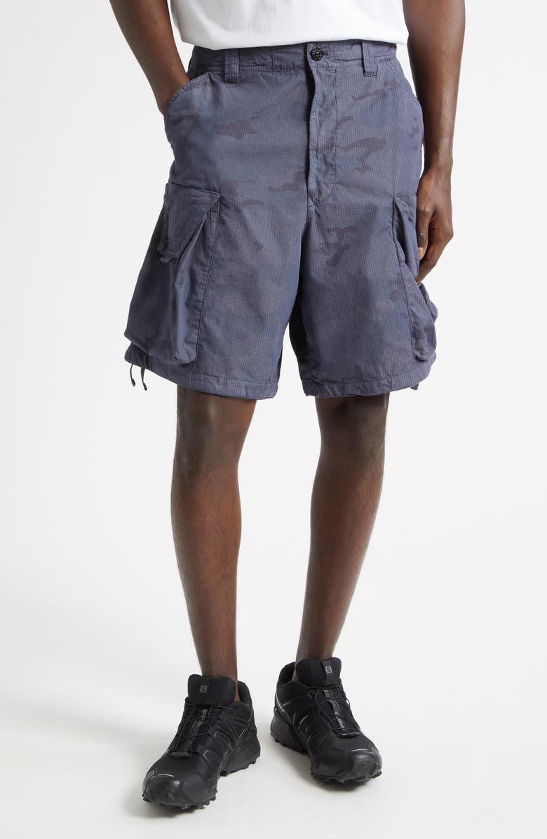 Stone Island Camo Ripstop Cargo Shorts, Main, color, Blue Grey