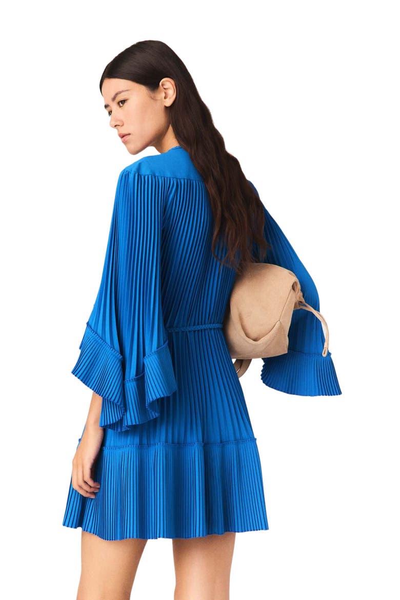 Short pleated dress, Alternate, color, Blue
