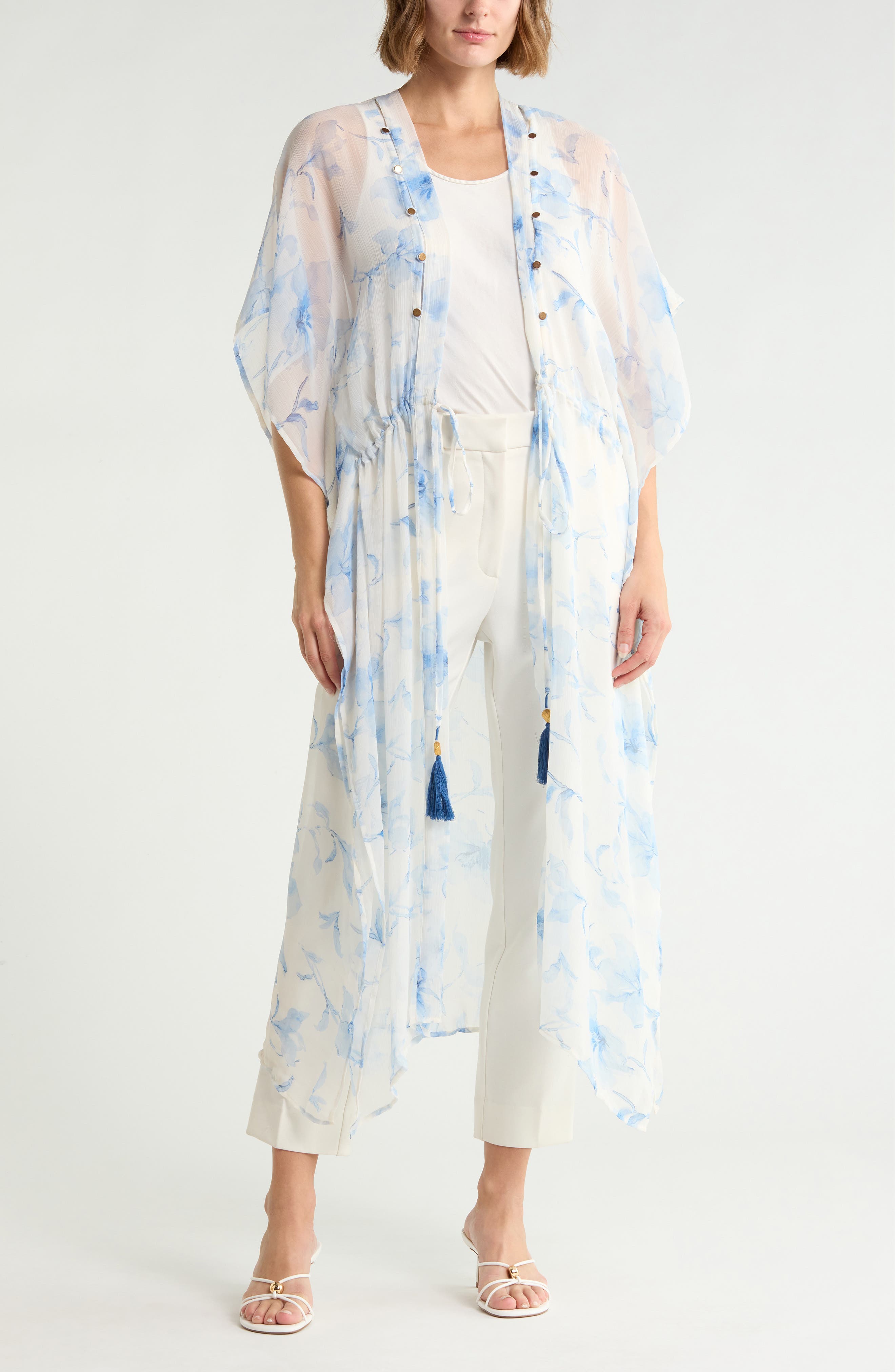 French Sky Floral Print Duster