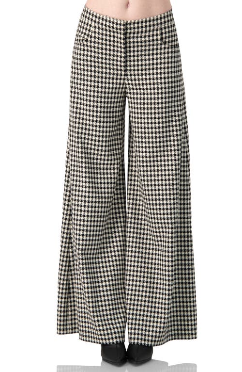 Ivonne Wide-leg Houndstooth Pants In Neutral