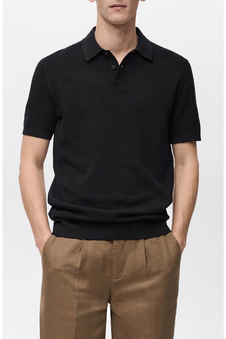 Slim Fit Polo, Main, color, BLACK
