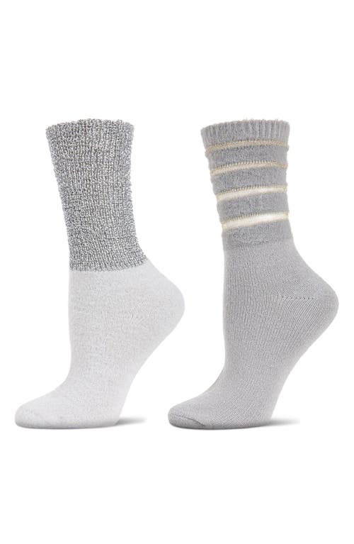 MeMoi Cozy Assorted 2-Pack Crew Socks in Gray 