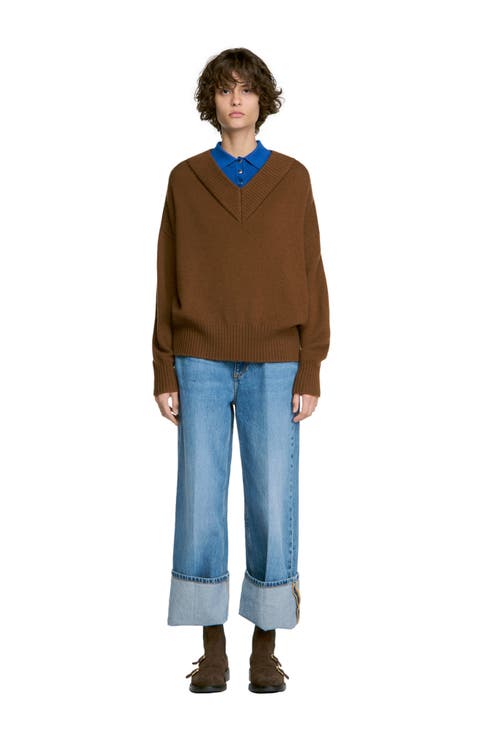 2-in-1 wool and cashmere sweater