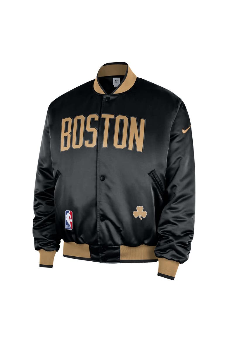 Men's Nike  Black Boston Celtics 2025/26 City Edition Remix Courtside Full-Snap Bomber Jacket, Alternate, color, Black