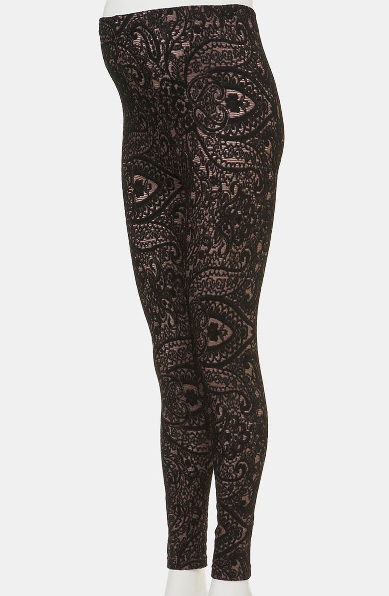 Topshop Lace Maternity Leggings, Alternate, color, 