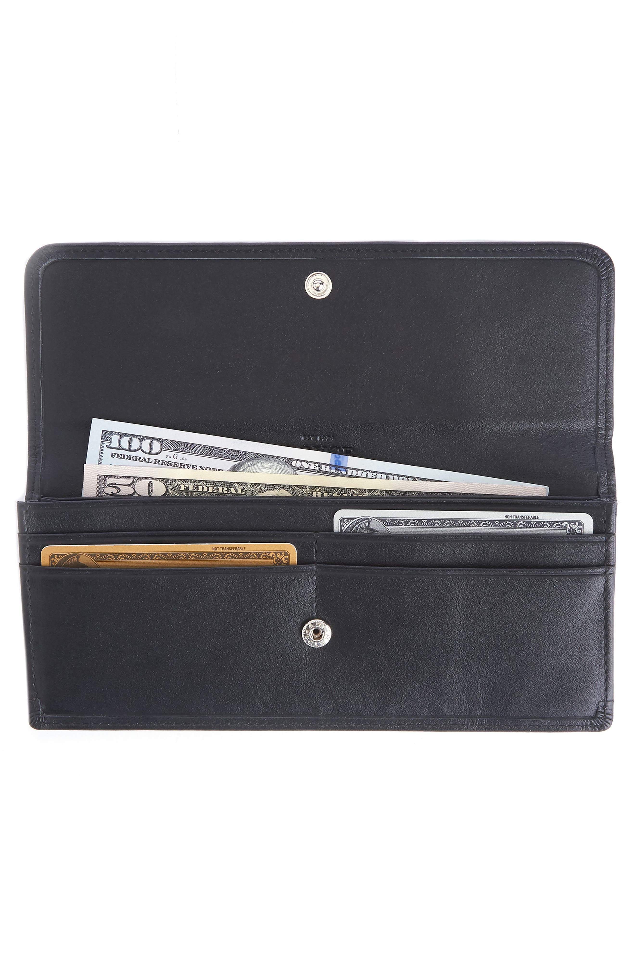 ROYCE New York Personalized RFID Blocking Leather Clutch Wallet, Alternate, color, Black - Deboss