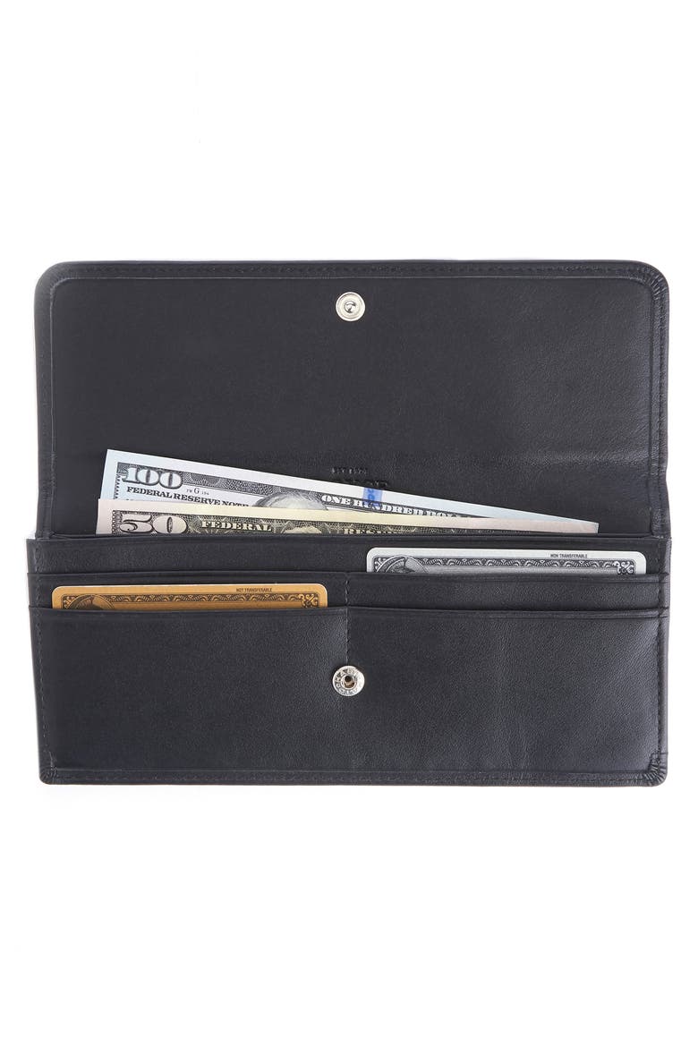 Personalized RFID Blocking Leather Clutch Wallet, Alternate, color, BLACK - DEBOSS