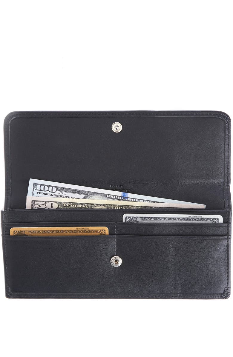ROYCE New York Personalized RFID Blocking Leather Clutch Wallet, Alternate, color, Black - Deboss