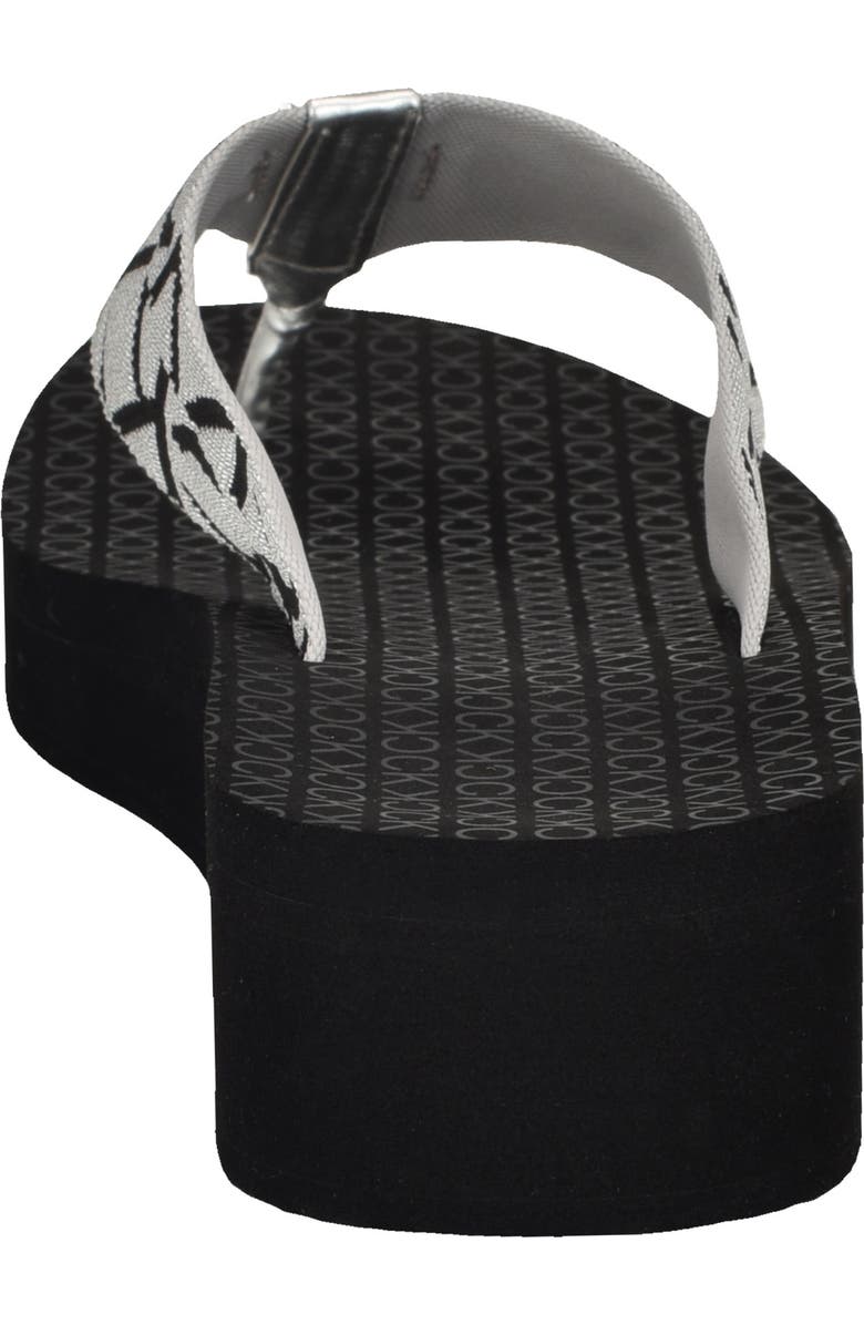 Calvin Klein Meena Wedge Flip Flop Sandal, Alternate, color, Black 004