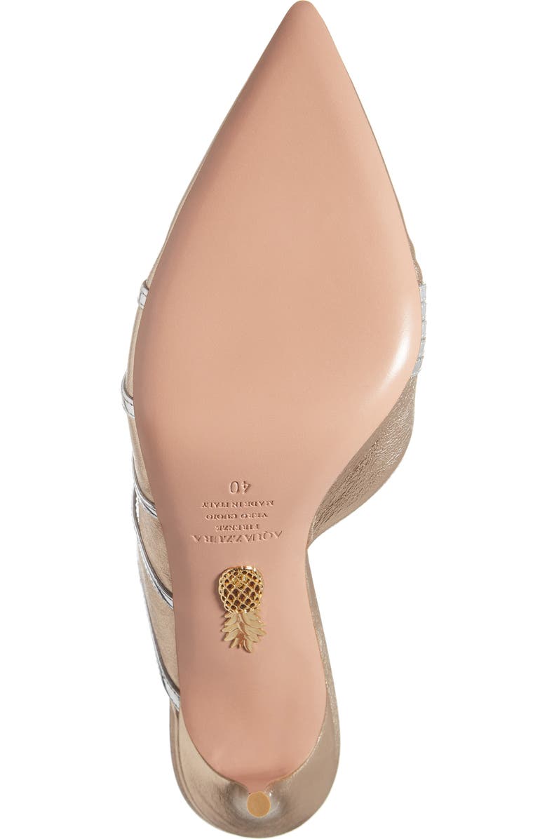 Aquazzura Aquazurra Minou Metallic Strappy Pointed Toe Mule, Alternate, color,