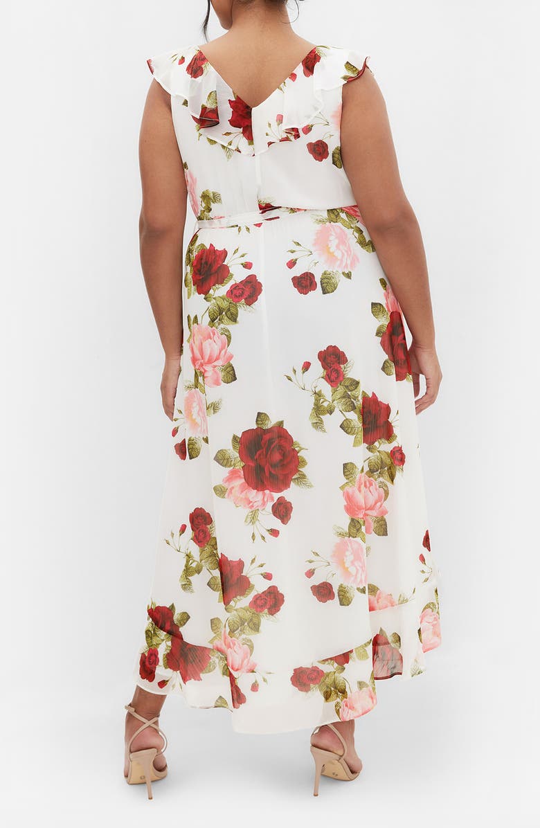 City Chic Ella Jane Metallic Stripe Maxi Dress, Alternate, color, Dolce Ivory