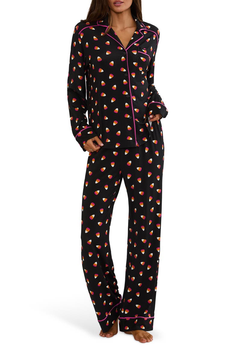 Livy Top & Connie Bottom Pajamas Set, Main, color, MYSTICAL CANDY CORN