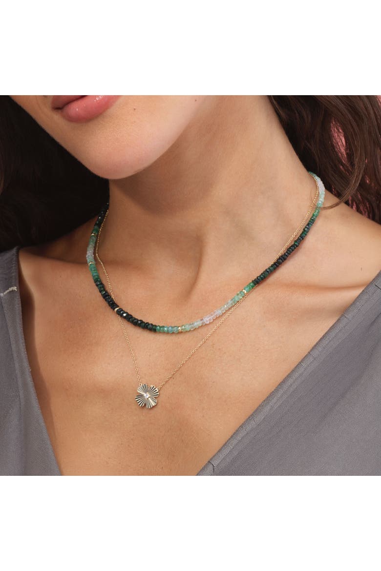 Emerald Ombre Bead Necklace, Alternate, color, Emerald