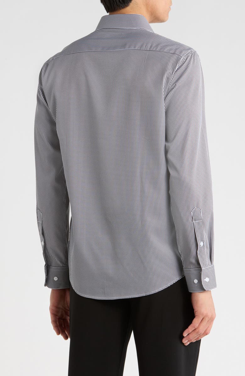 Nautica Slim Fit Check Print Dress Shirt, Alternate, color, Black