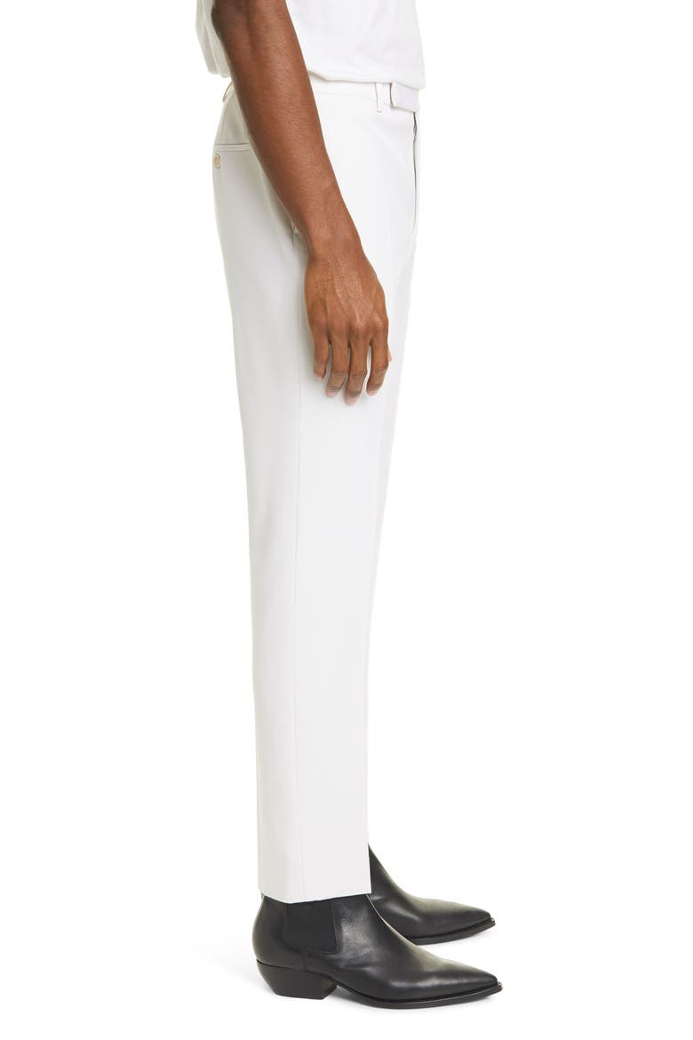 White Wool Straight Leg Pants, Alternate, color, IVORY